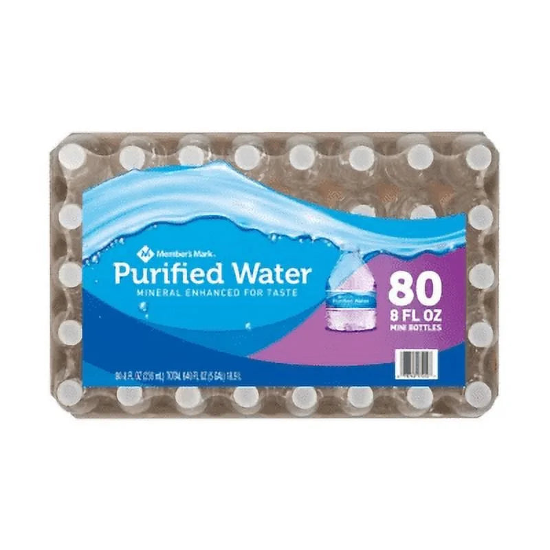 2 Pack of 80 bottle Purified Water 8 oz. F5095