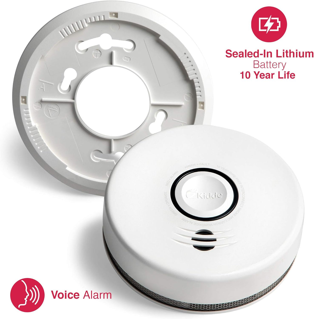Lithium Battery Powered Combination Smoke & Carbon Monoxide Alarm J5443