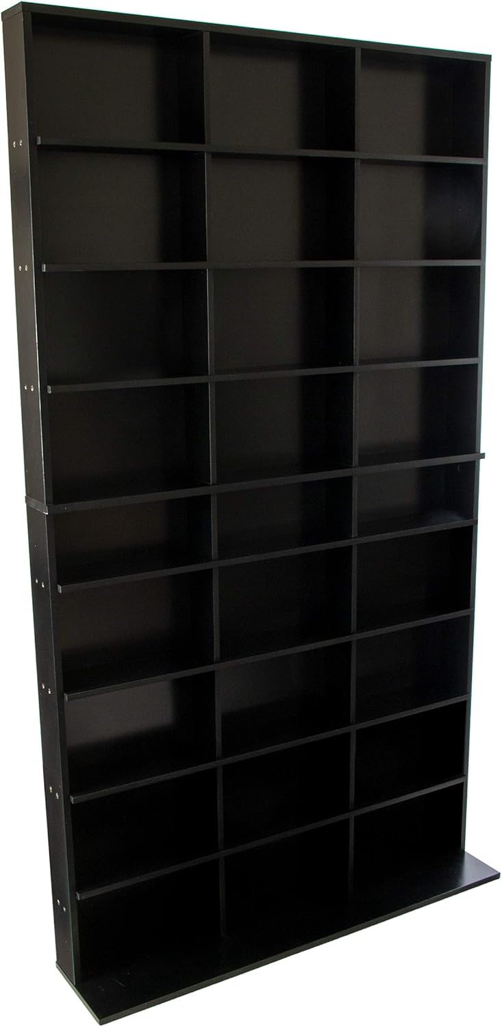 Black Media Storage Tower Cabinet O4065
