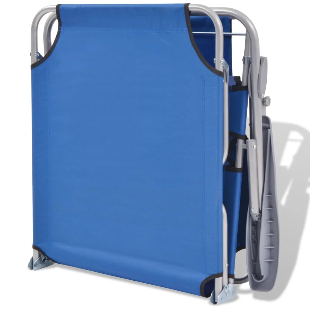 Steel Blue Sun Lounger with Canopy A3753