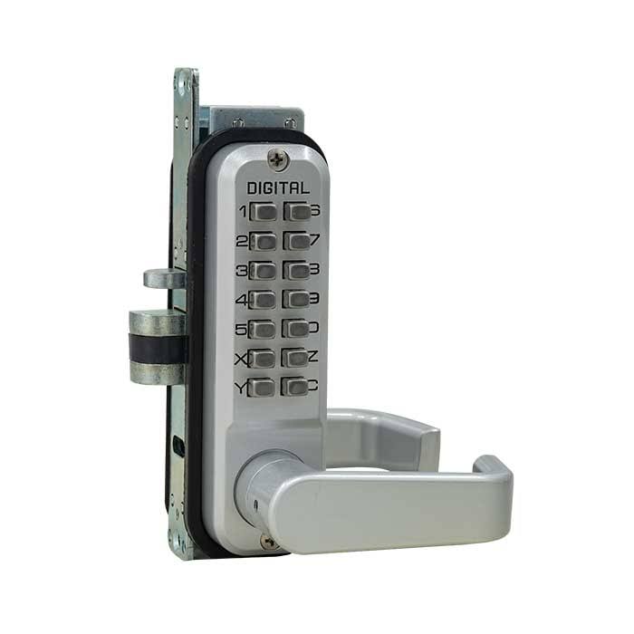 Mechanical Keyless Narrow Stile Lever Handle Lock with Passage Function and Double Sided Combination W864