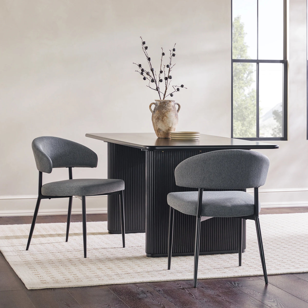 Charcoal Upholstered Dining Chair, Set of 2 W953212