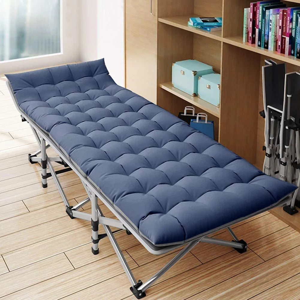 Folding Camping Cots with 2 Sided Mattress and Carry Bag Q285955
