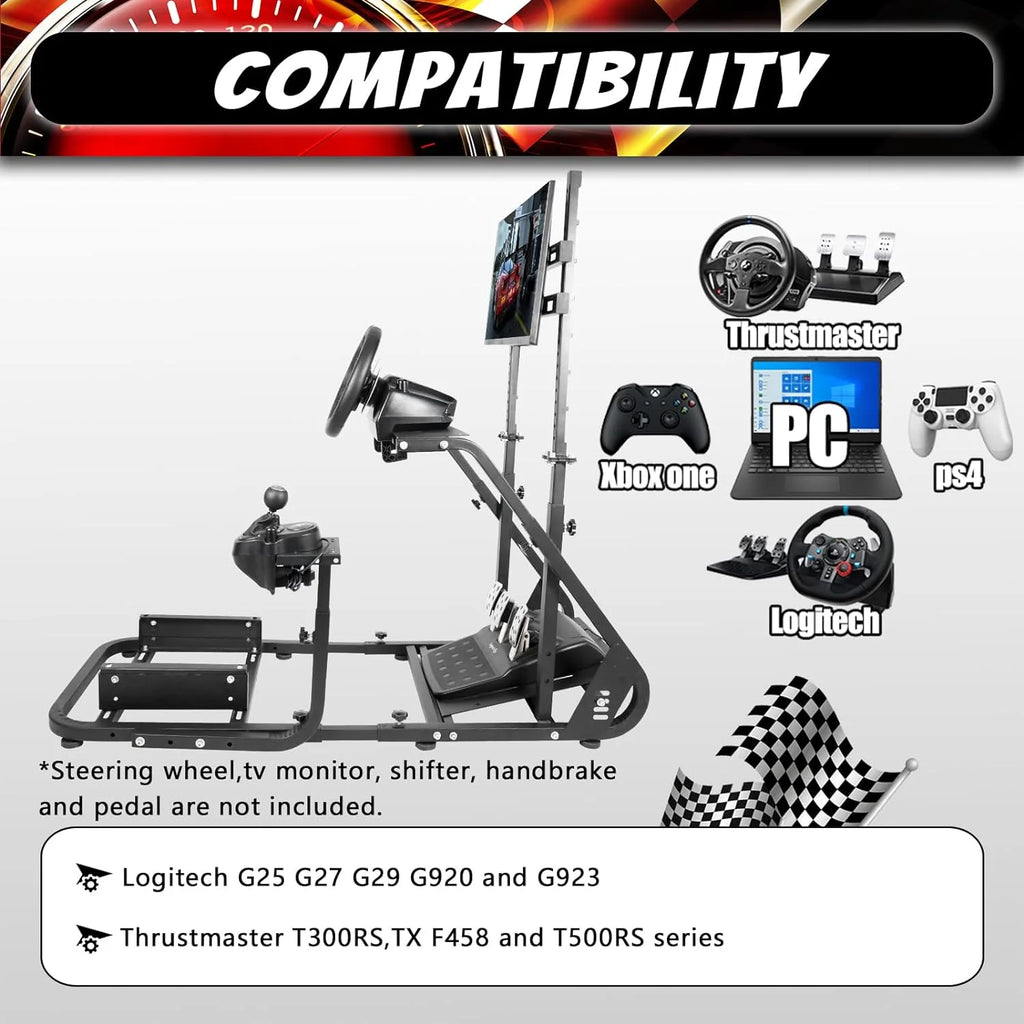 Racing Simulator Cockpit Wheel Stand with Monitor Stand O662527