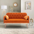 Velvet Accent Loveseat Sofa with Metal Feet K1104