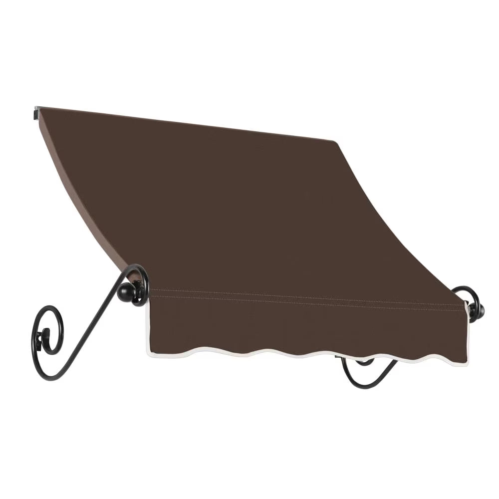 3.375 ft Fixed Awning Acrylic Fabric, Brown O538