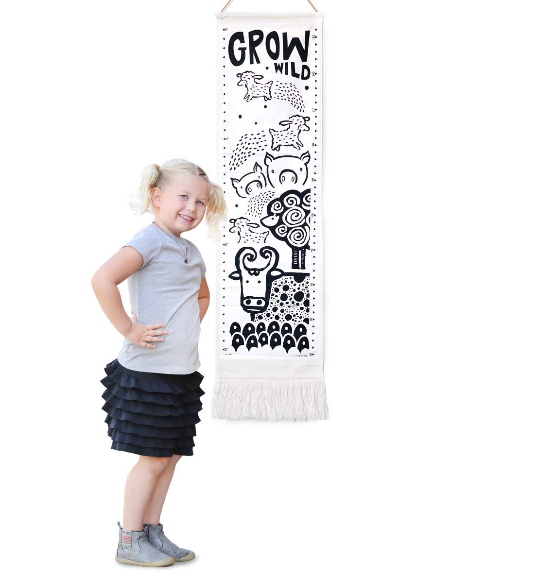 Ocean Canvas Growth Chart - Wall Hanging Height Chart for Kids - (44x13 Inches) Pack of 2 U159