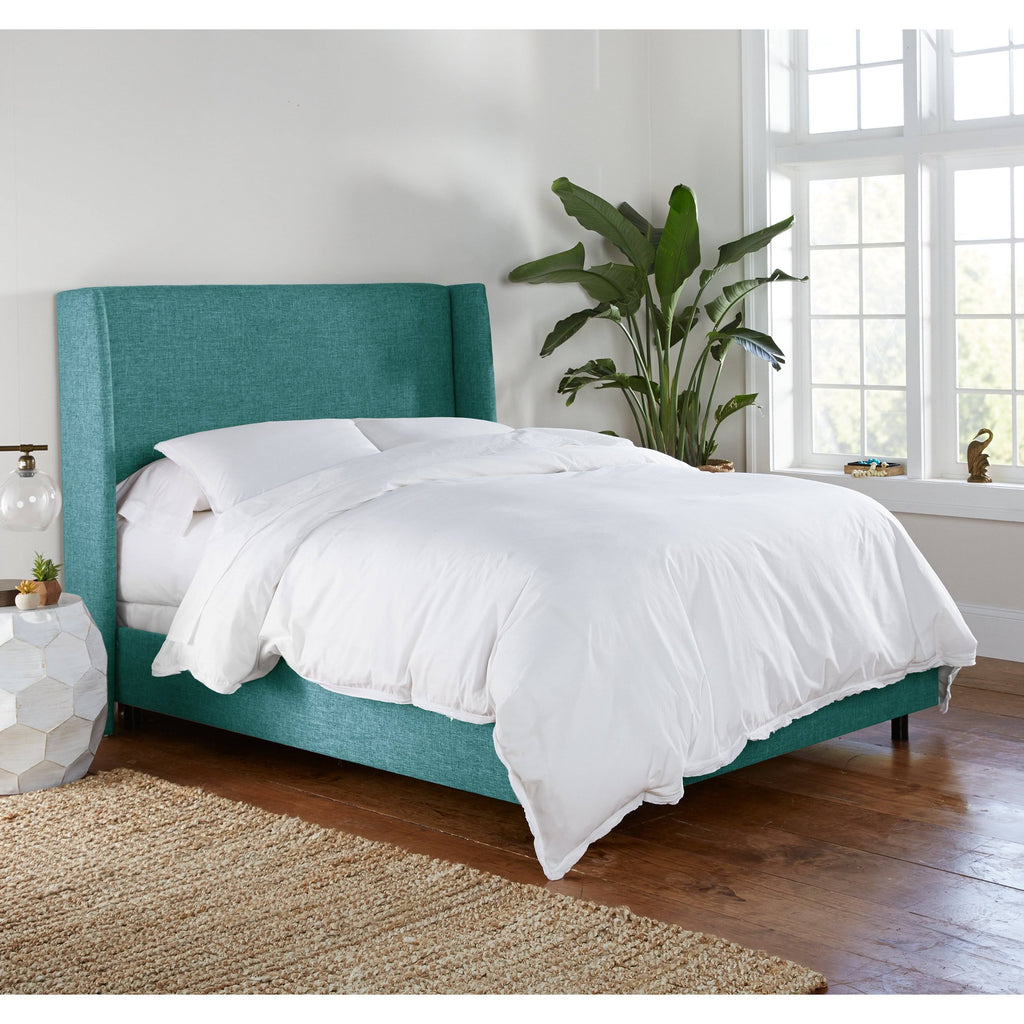 Twin Blue Square Bed X539239