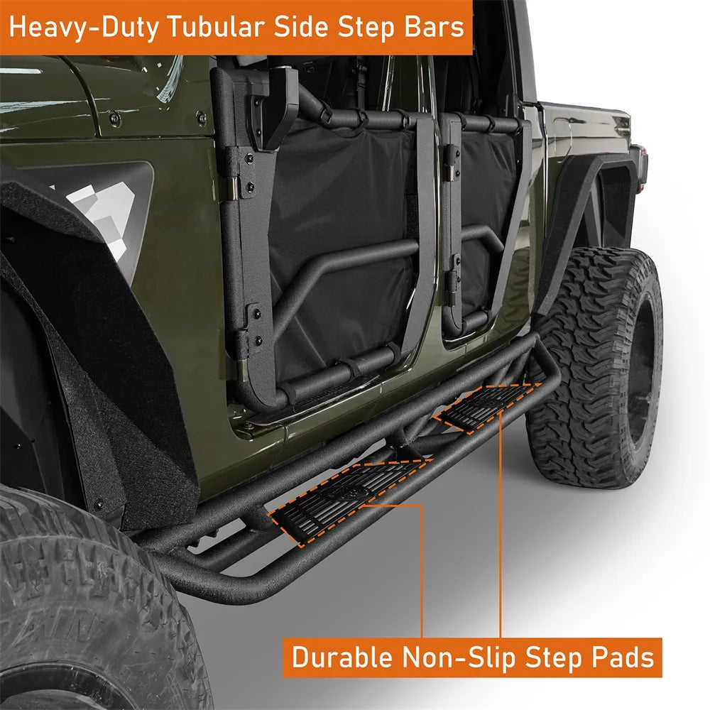 Pair Side Steps Running Board Nerf Bar Black F3729