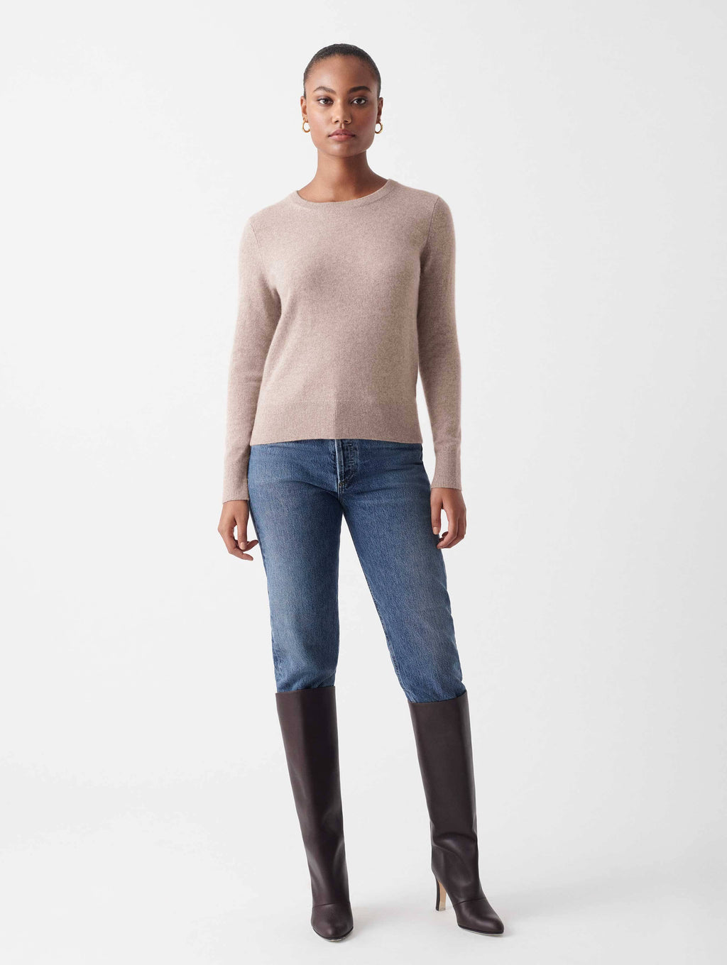 Oak Heather Cashmere Crewneck B29056