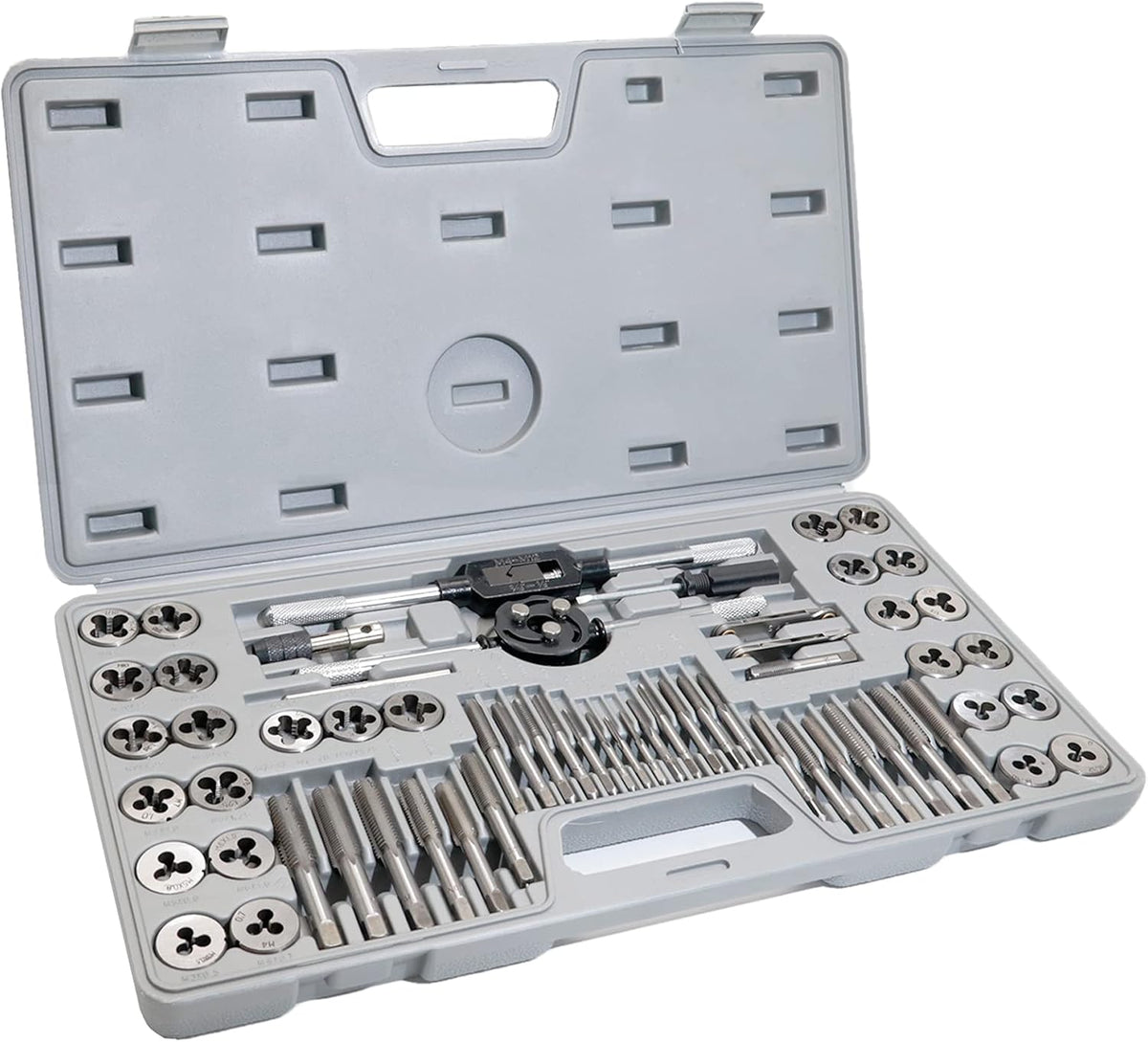 110PCS Hardened Alloy Steel Metric Tap and Die Rethreading Tool Set with Storage Case F500