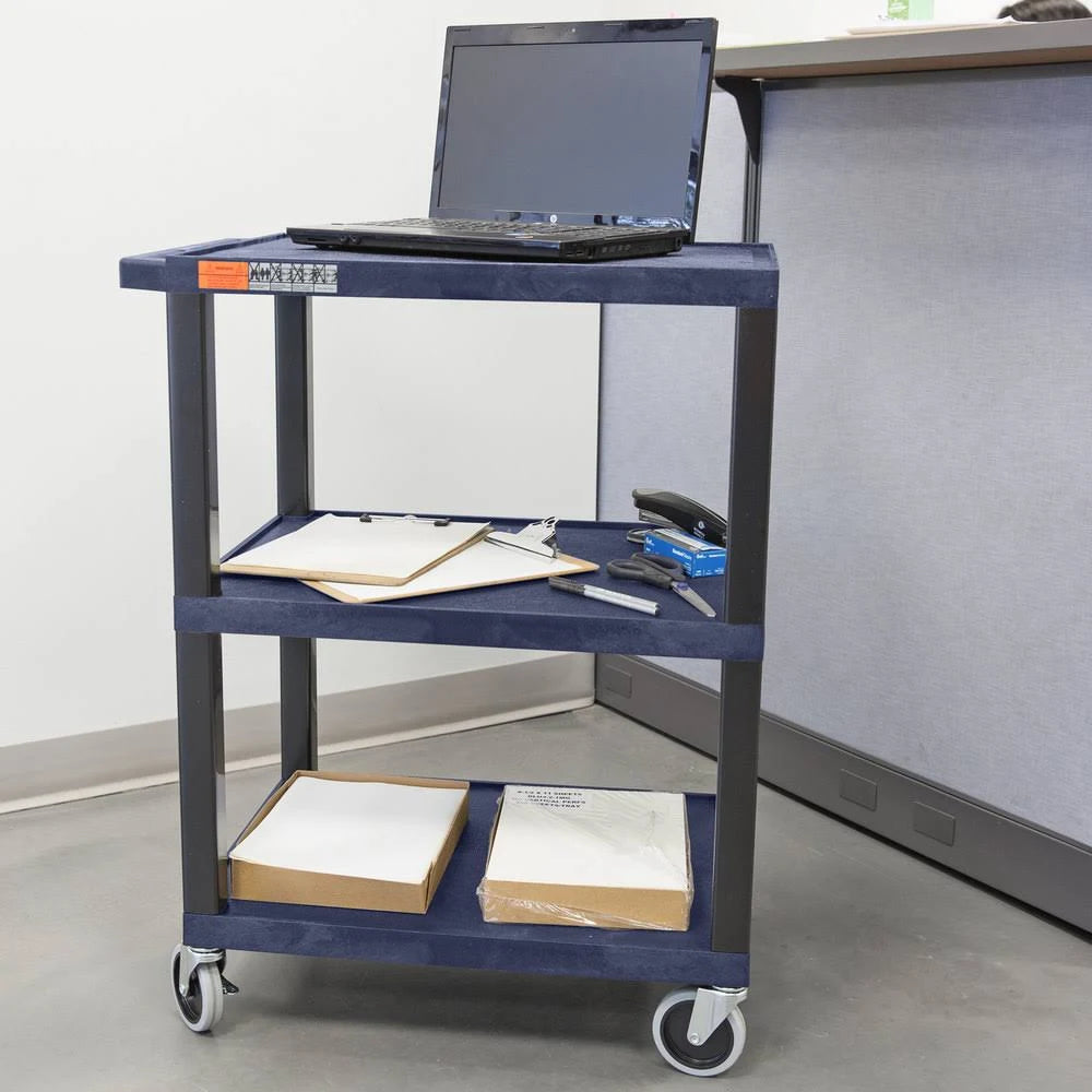 Navy Blue 3 Shelf Utility Cart U232