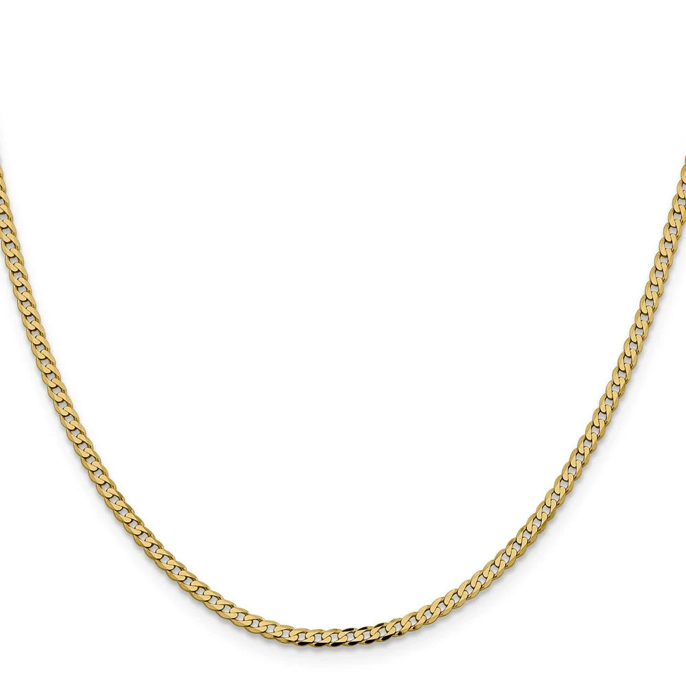 14 Karat Yellow Gold 2.3mm Beveled Curb Chain D309220