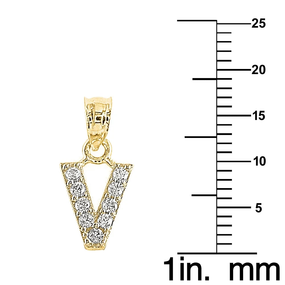 14K Yellow Gold Cubic Zirconia Initial Letter Pendant with 16" Chain Necklace Z668538