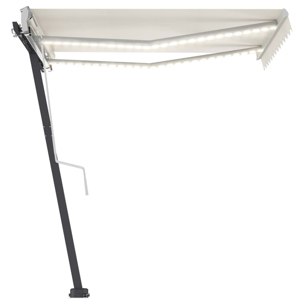 Cream Retractable Awning with LED R381741