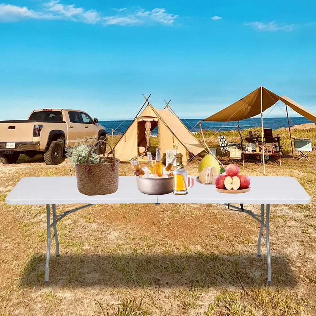White 8ft Plastic Folding Table O656077