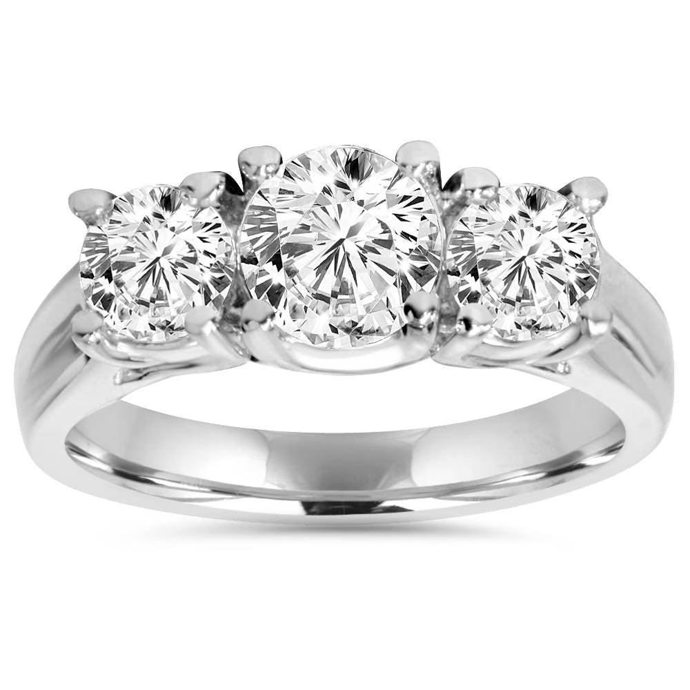Three Stone Diamond Engagement Ring Platinum H85571