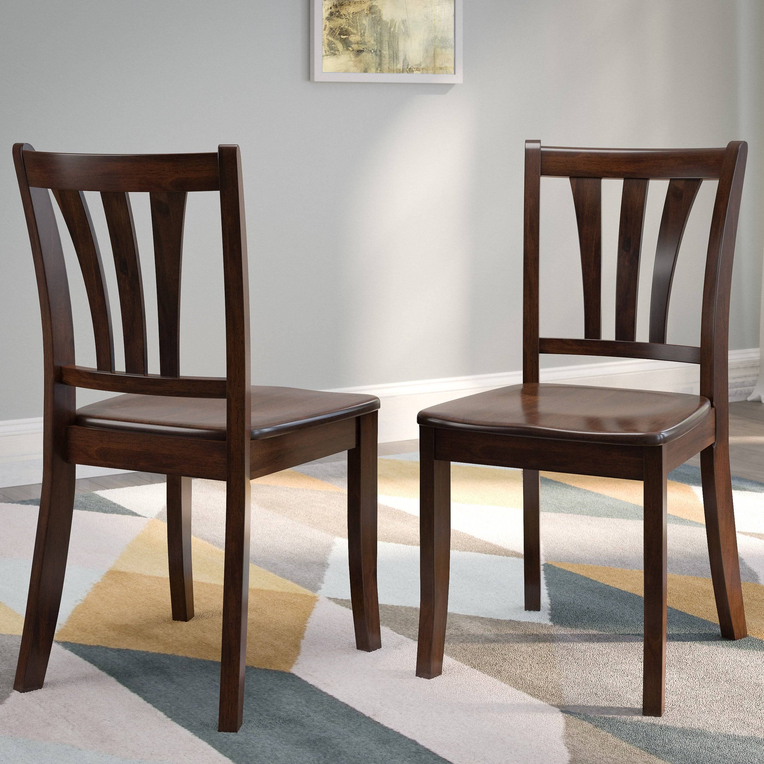 Cappuccino Stained Solid Wood Dining Chairs (Set of 2) A2912