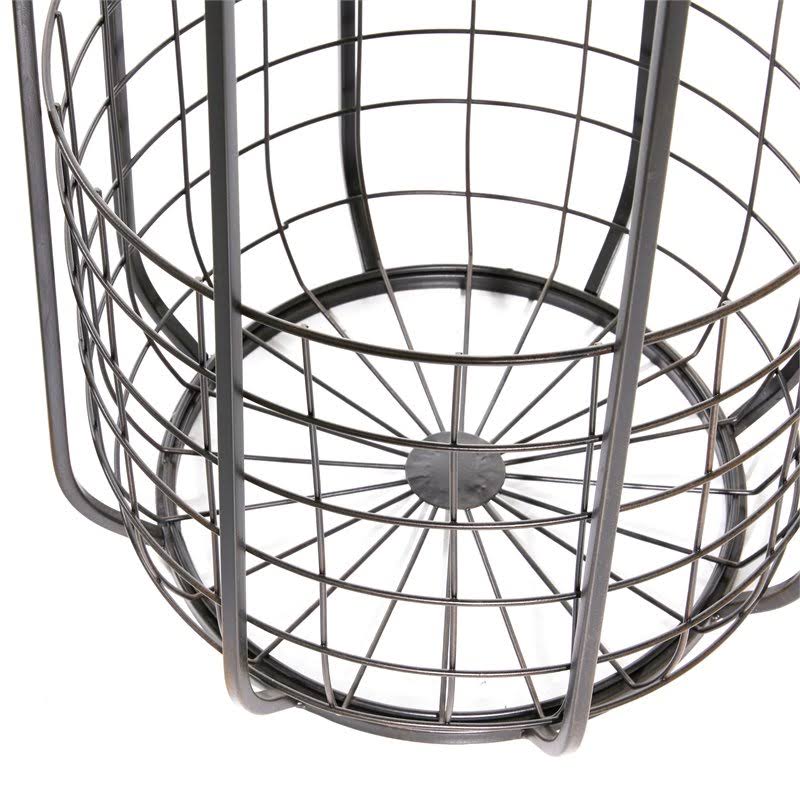 Black Industrial Metal Accent Table R53836