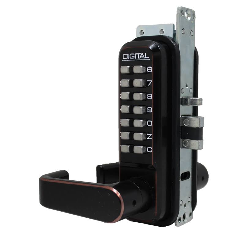 Mechanical Keyless Narrow Stile Lever Handle Lock with Passage Function and Double Sided Combination W864