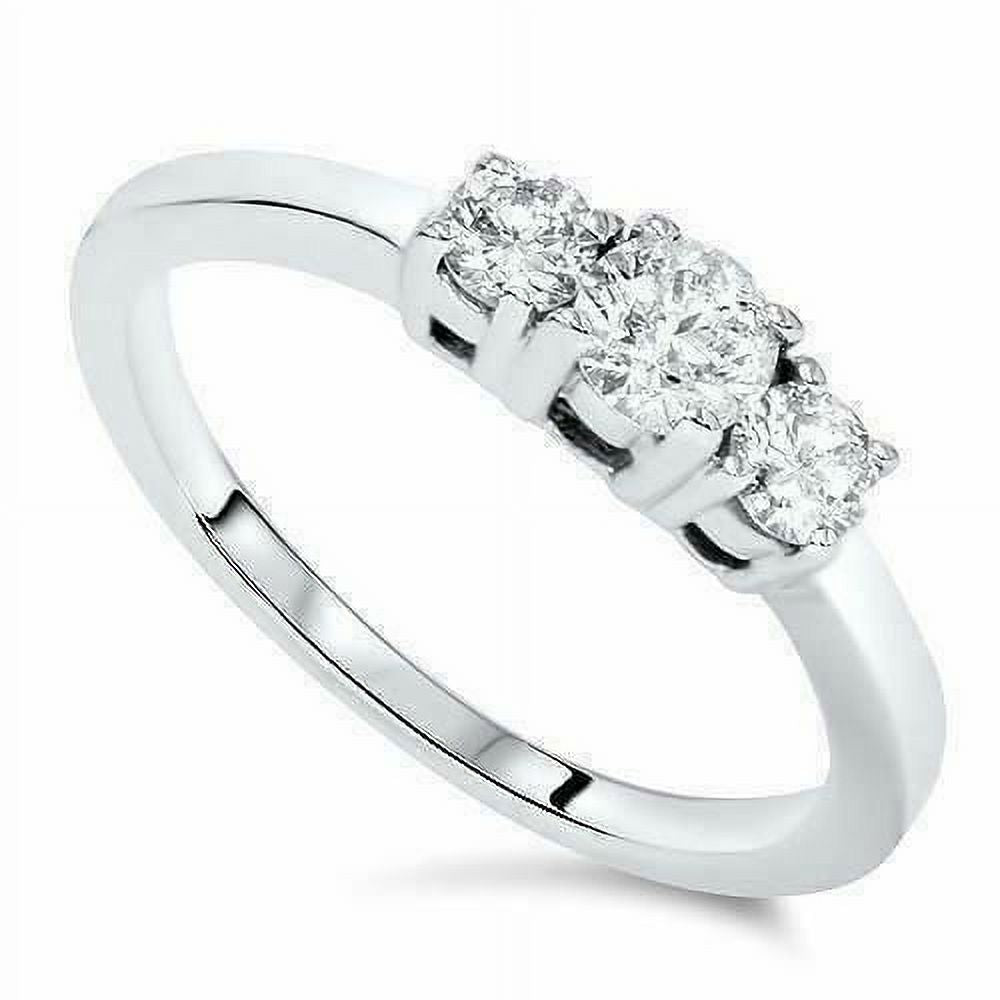 14k White Gold Three Stone Diamond Ring O2140