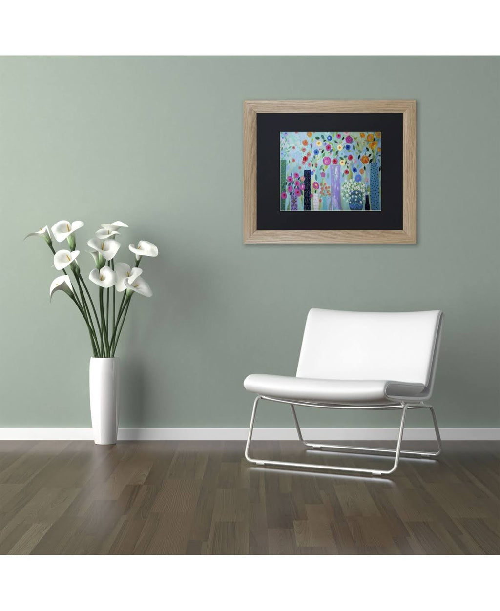 Contemporary Matted Framed Art D264