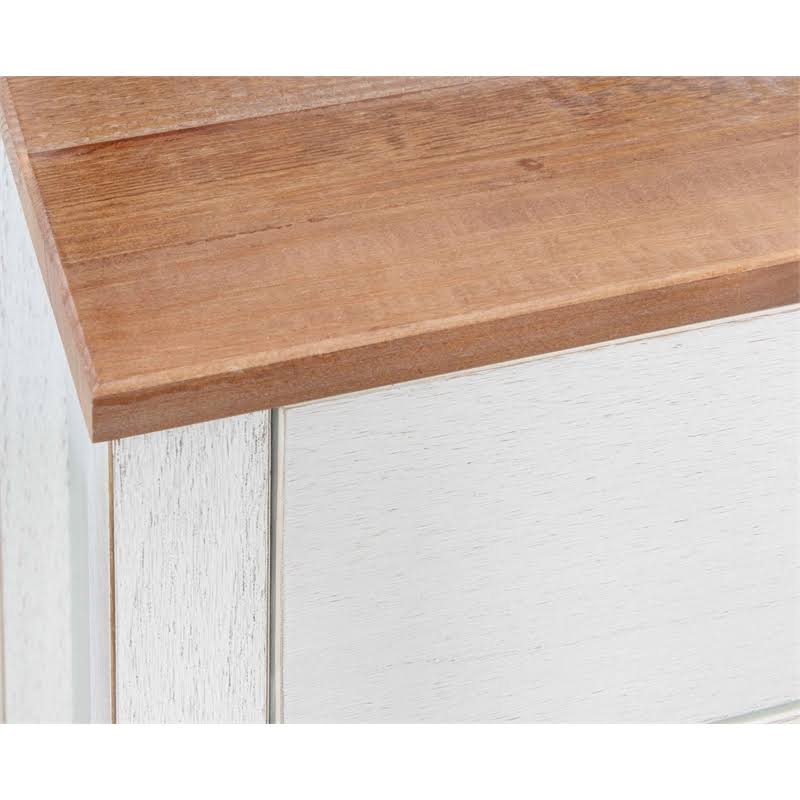 White Distressed Wood Three Drawer Chest M139303