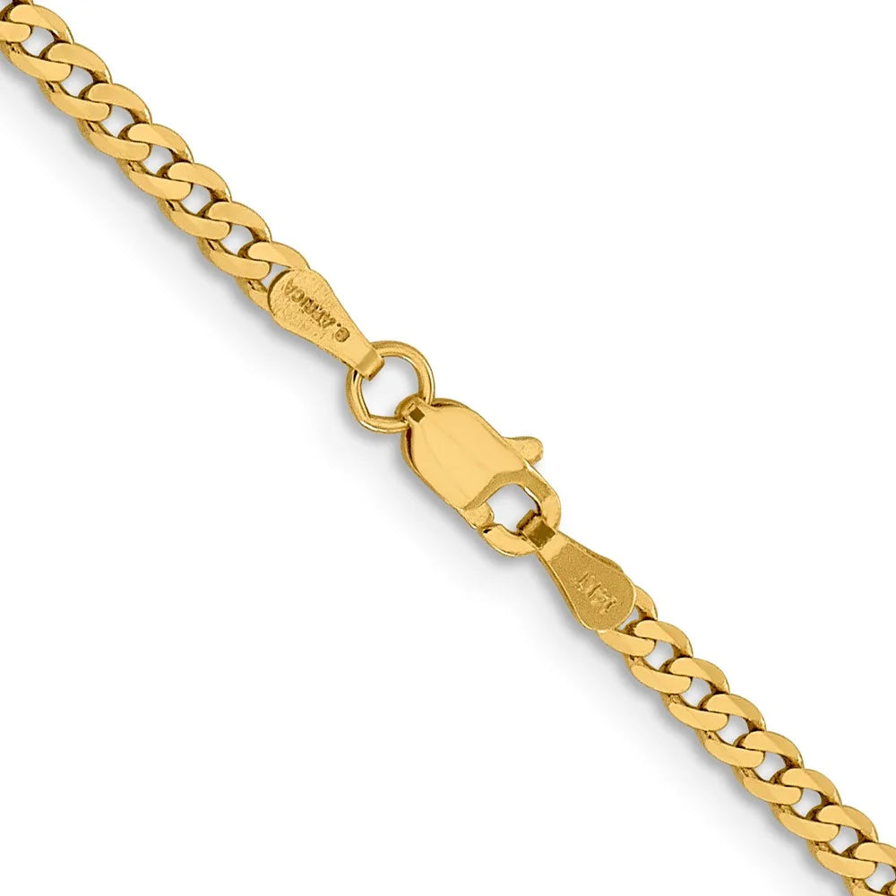 14 Karat Yellow Gold 2.3mm Beveled Curb Chain D309220