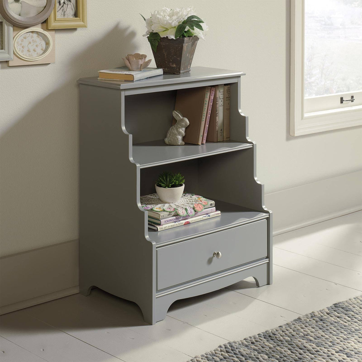 Gray 2-Shelf Accent Bookcase R395824
