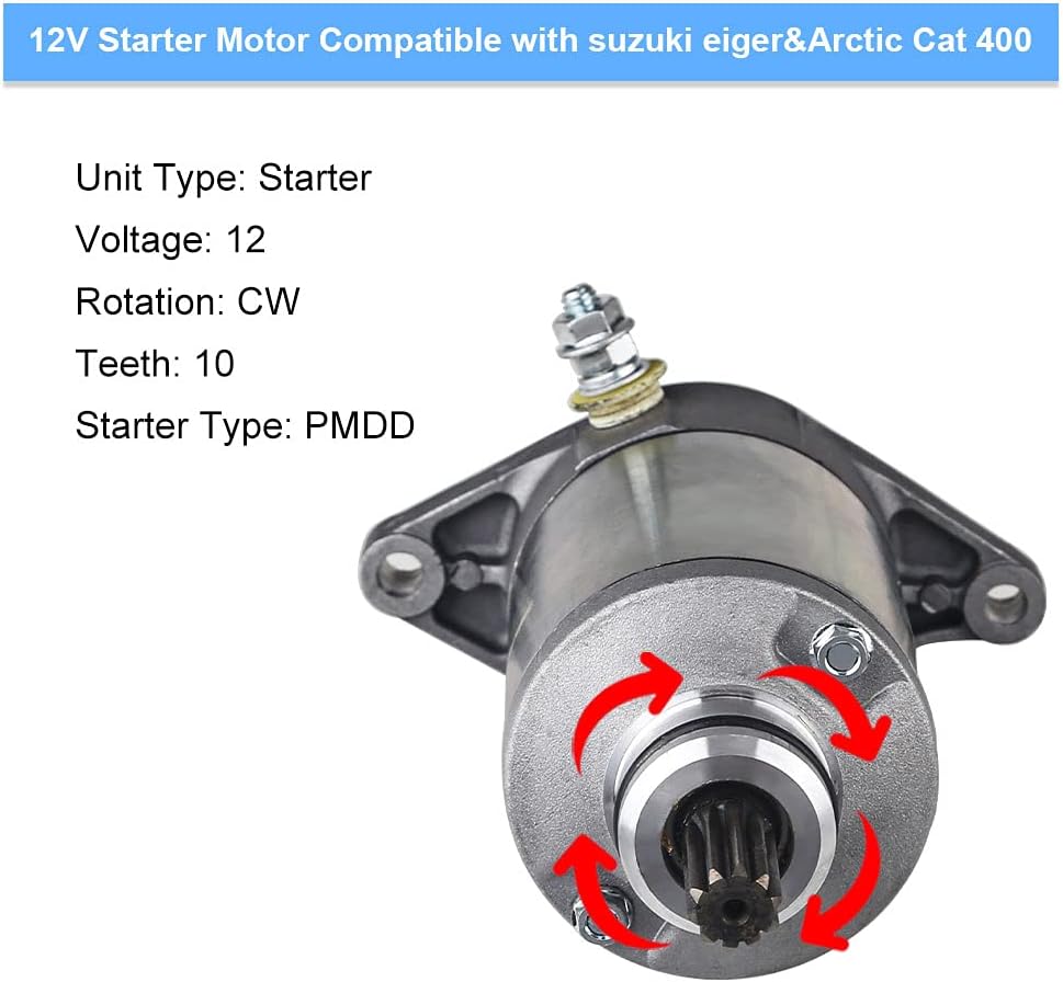Starter Compatible with Suzuki Eiger 400 Arctic Cat LT-A400 LT-F400 2002-2007 Pack of 2 A6838