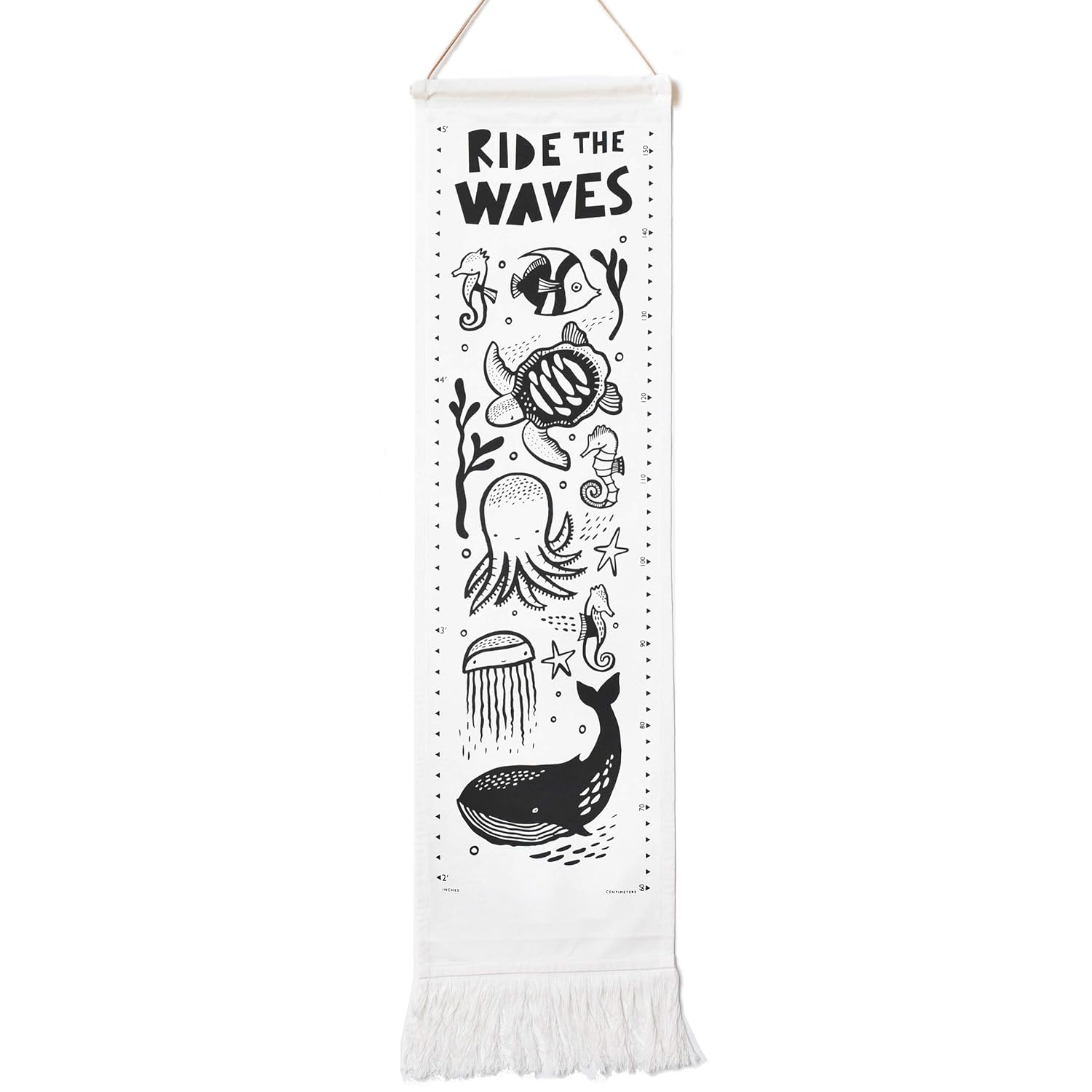 Ocean Canvas Growth Chart - Wall Hanging Height Chart for Kids - (44x13 Inches) Pack of 2 U159