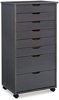 Gray Eight Drawer Wood Rolling Storage Cart J60981