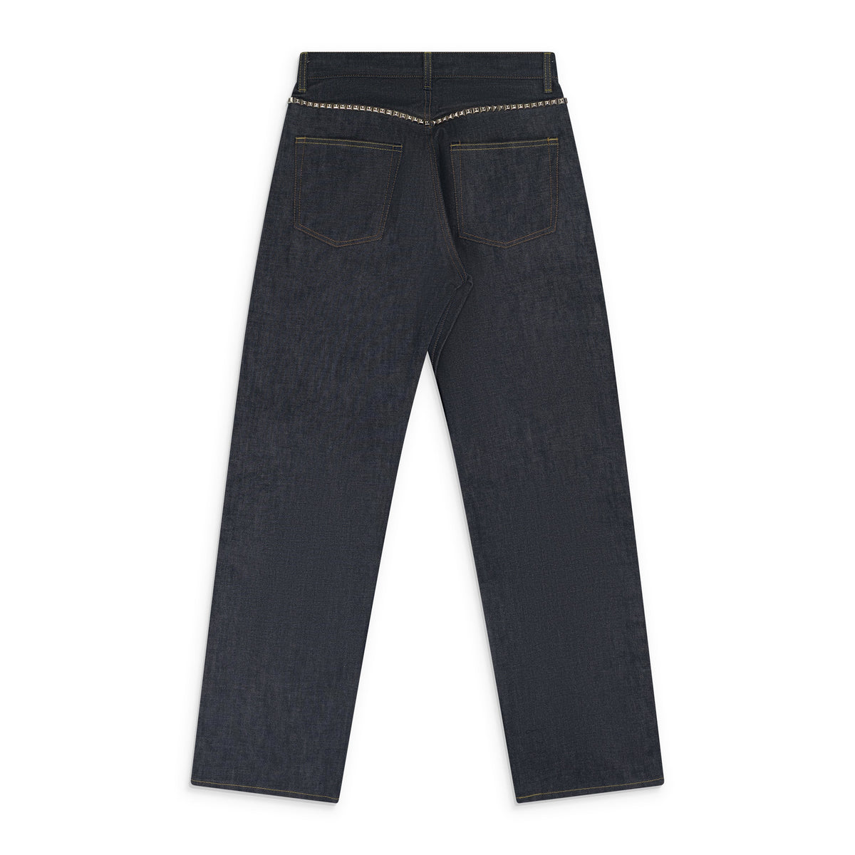 Blue Selvedge Baggy Jean.(Studs) Blue
