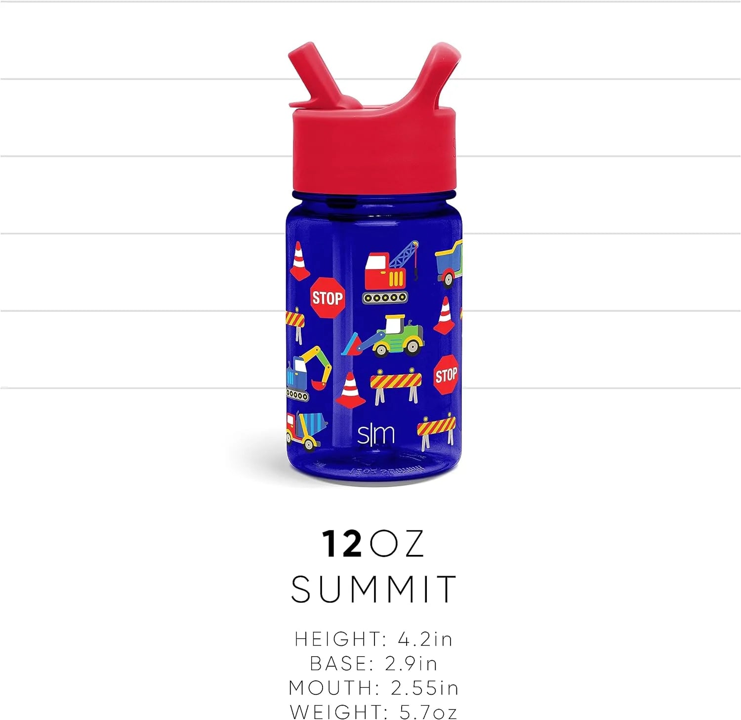 12oz BPA-Free Tritan Kids Water Bottle with Straw Lid A824677
