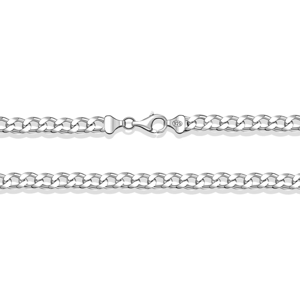 Sterling Silver Handmade 6mm Cuban Chain Necklace F910486