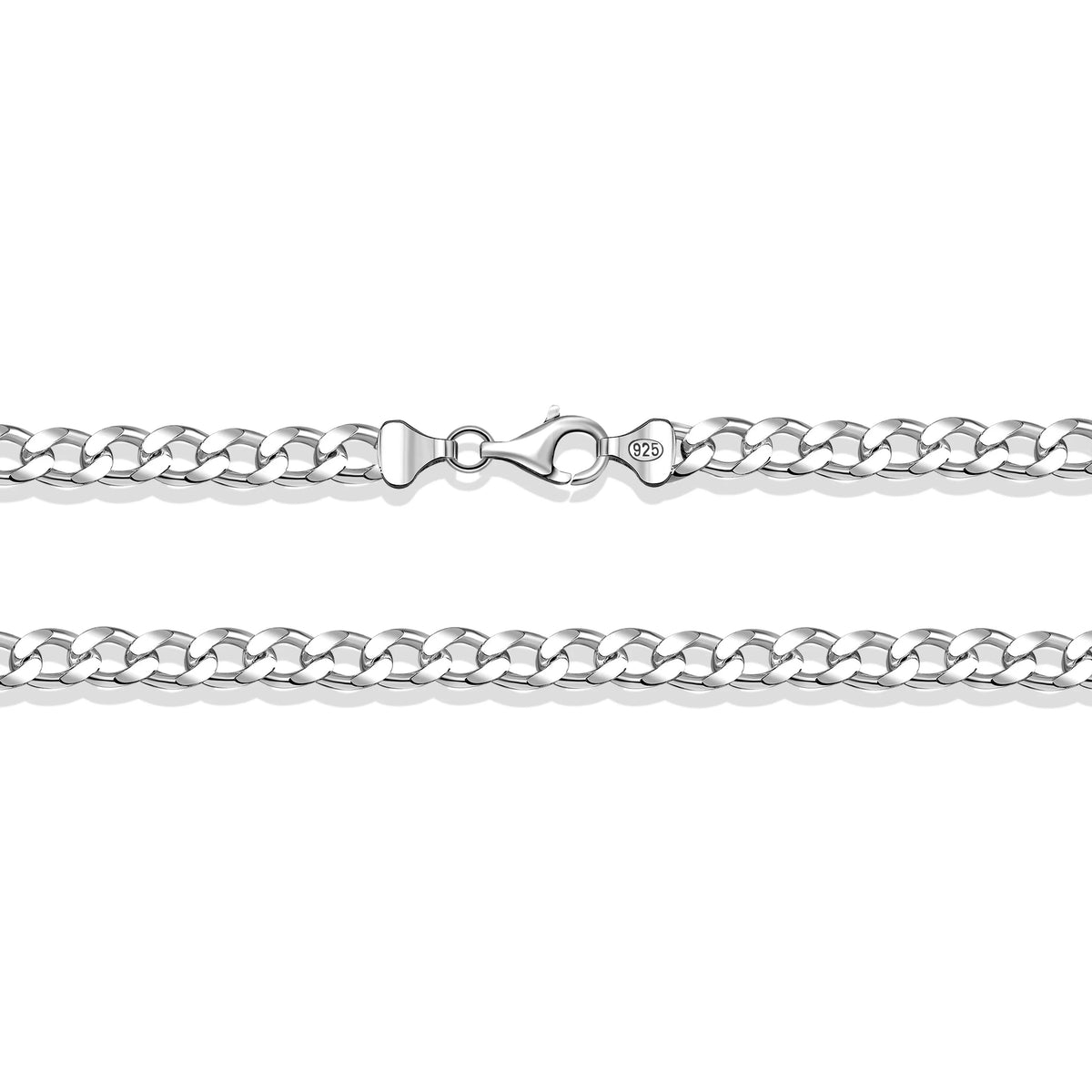 Sterling Silver Handmade 6mm Cuban Chain Necklace F910486