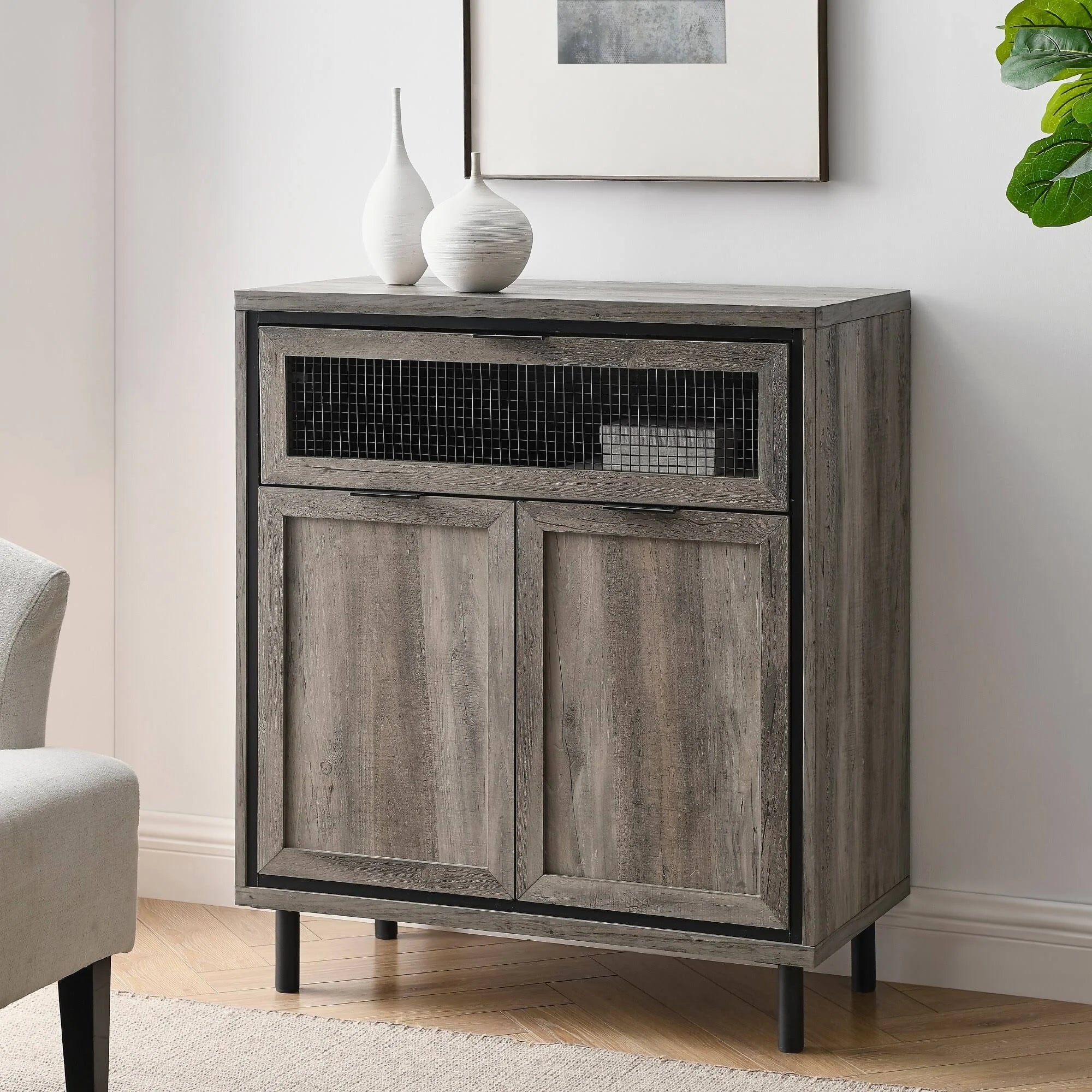 2-Door Accent Cabinet - Grey Wash Z5484