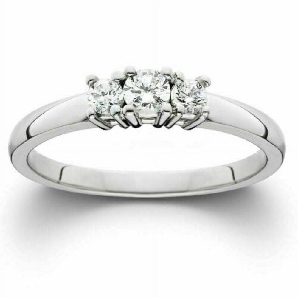 14k White Gold Three Stone Diamond Ring O2140