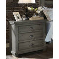 Distressed Dark Gray 3 Drawer Bachelor Chest I87046
