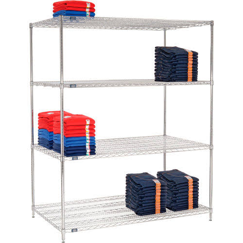 Chrome Wire Shelving Starter 72x22W x 36x22D x 86x22H U41229
