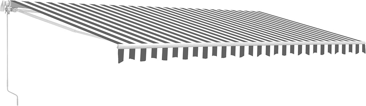 Motorized Retractable Patio Awning with Polyester Canopy V931174