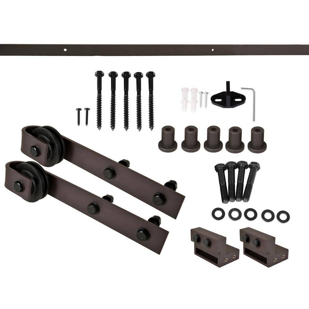 Charcoal Double Barn Door with Hardware Kit E4866