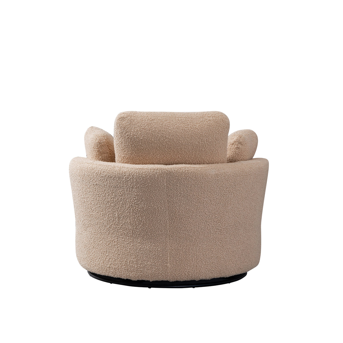 Light Camel Swivel Barrel Chair with 3 Pillows U994