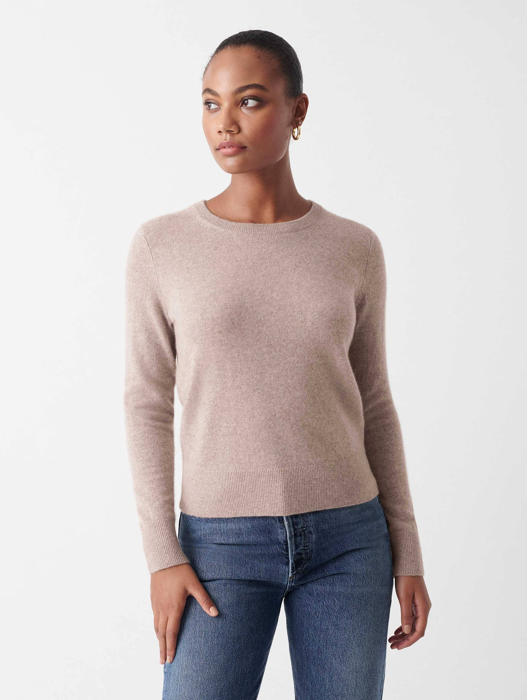 Oak Heather Cashmere Crewneck B29056