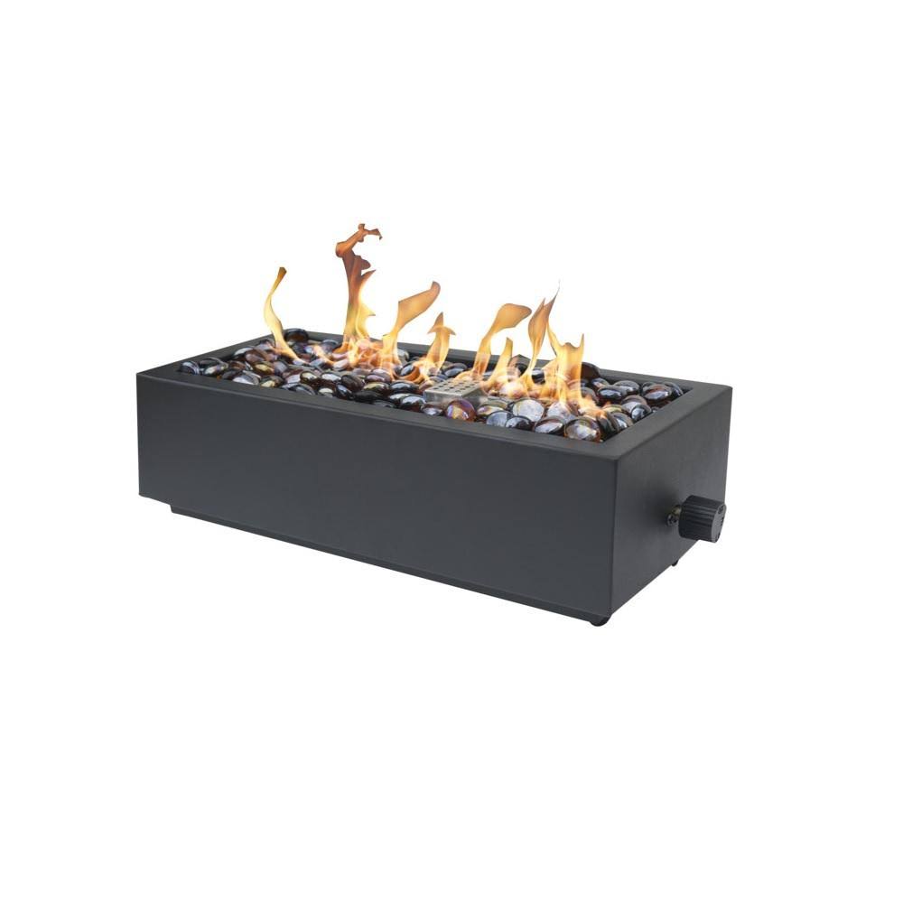 Black Rectangular Tabletop Fire Bowl T388