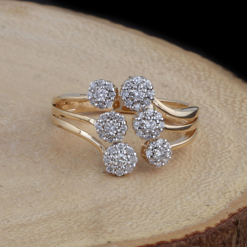 18Kt Yellow Gold Diamond Cuff Ring D68672
