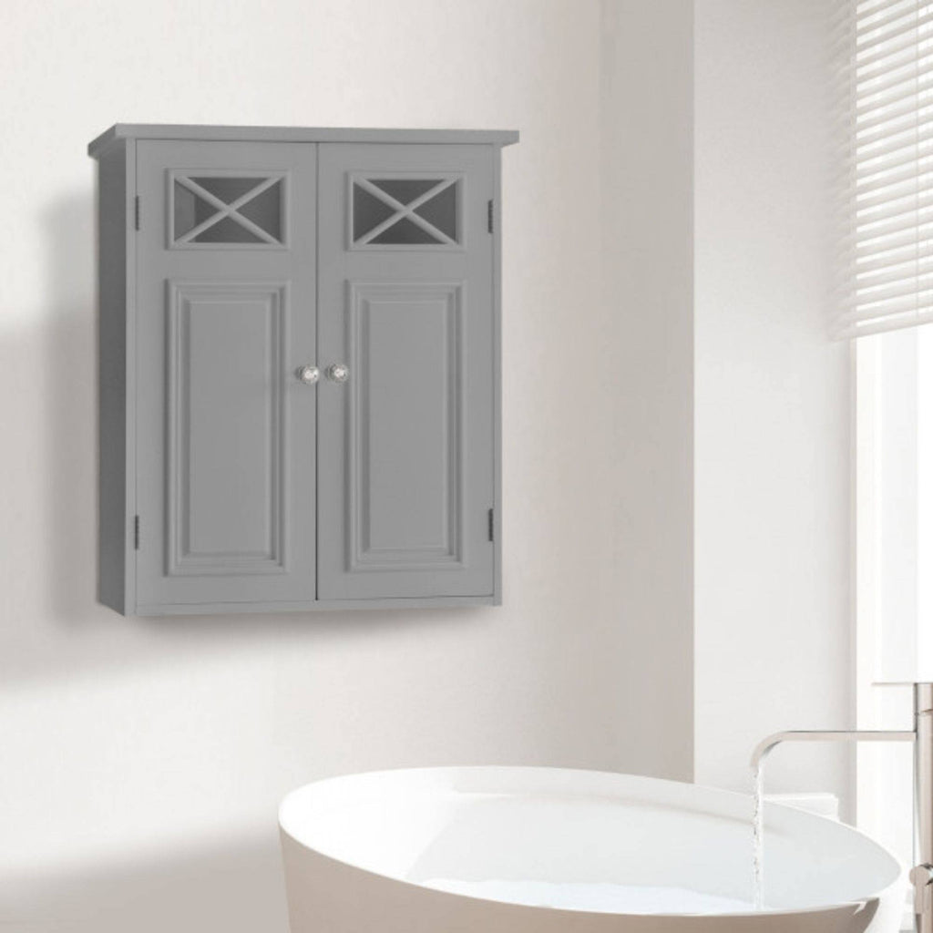 Grey Wall Cabinet with Two Doors F315
