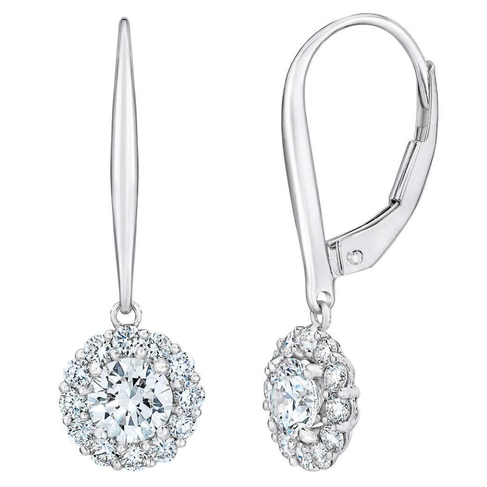 1 Ct TW Diamond Floral Stud Earrings in White Gold L829