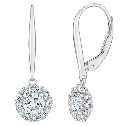 1 Ct TW Diamond Floral Stud Earrings in White Gold L829