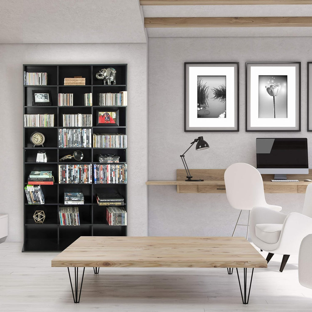 Black Media Storage Tower Cabinet O4065